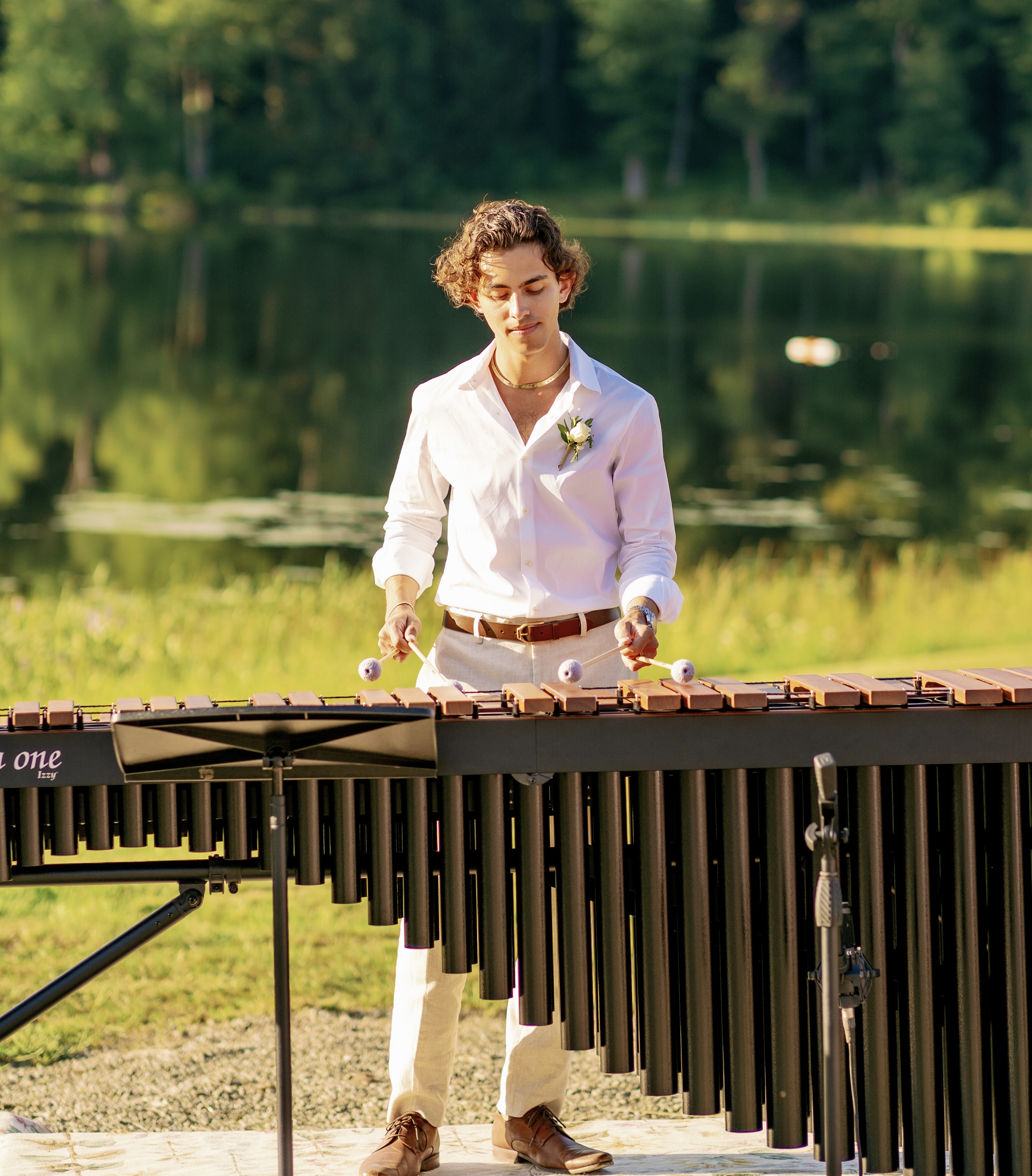 Griffin Miller playing the marimba